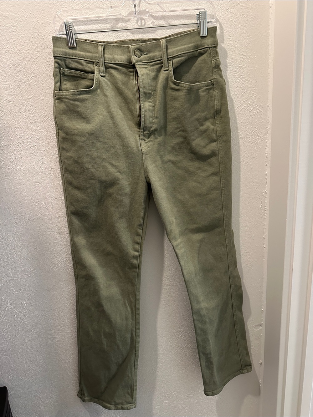 MOTHER High Waisted Smokin’ in Oil Green
